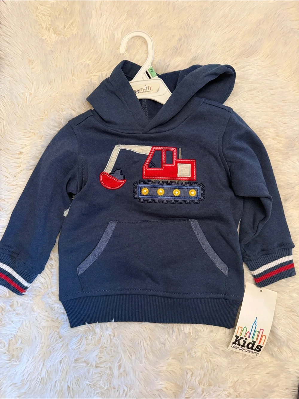 NWT OshKosh & Excavator Navy Hooded Zip & Pullover Sweatshirts bundle 18m